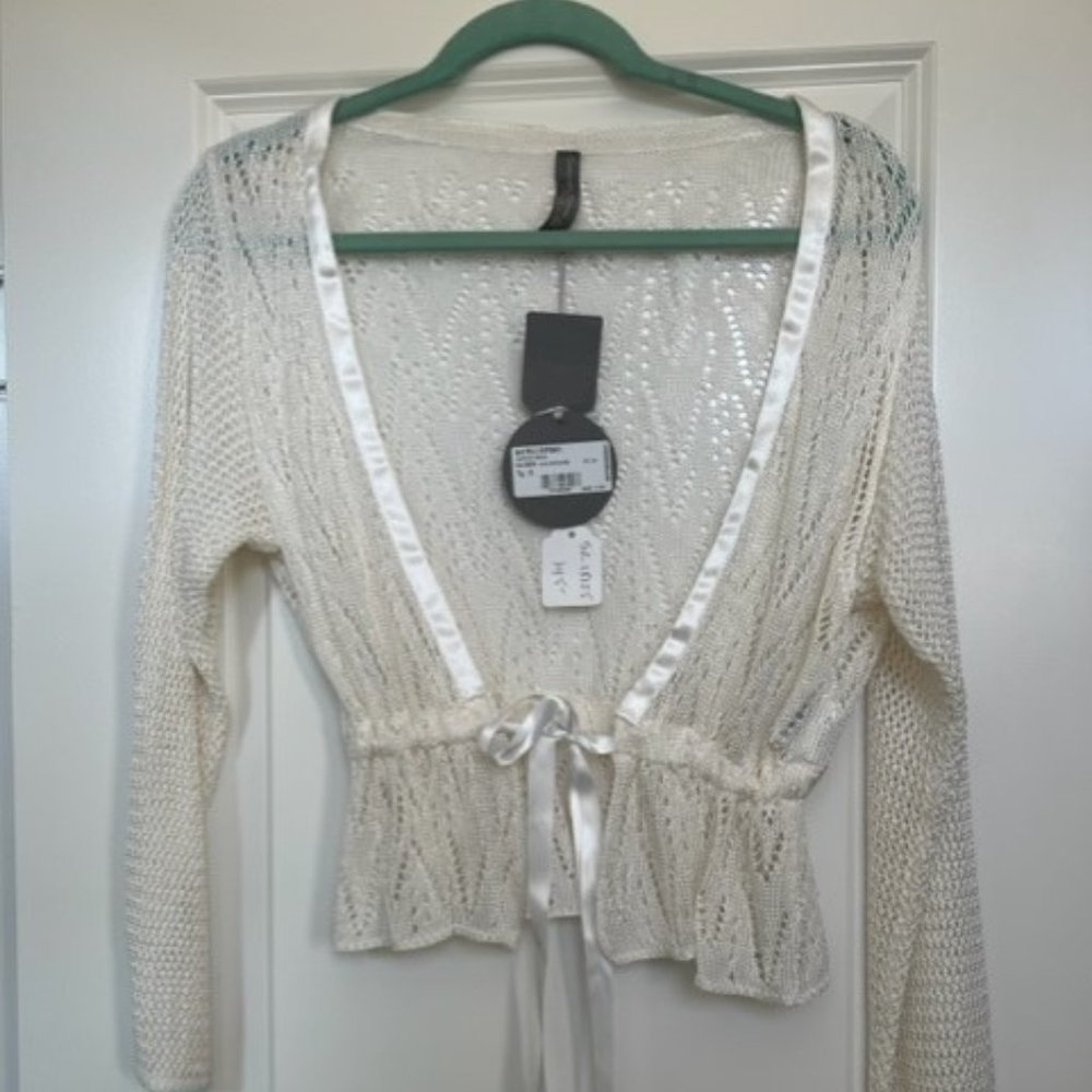 NWT Cristina Gavioli Knit Tie-Front Sweater Cardigan